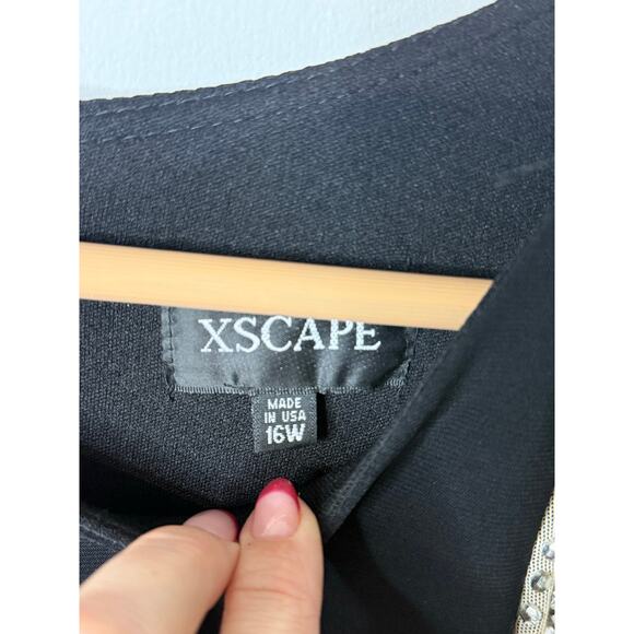 Xscape Black and Gold Long Sleeve Dress - Picture 8 of 13